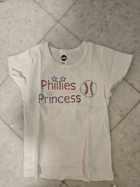 Little Girls PHILLIES w RHINESTONE tshirt size 4